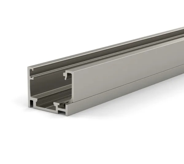 FrameTec Select 2.0 glazing profile, two pieces, Stainless steel colour C31 anodised E1 ground, 5000 mm
